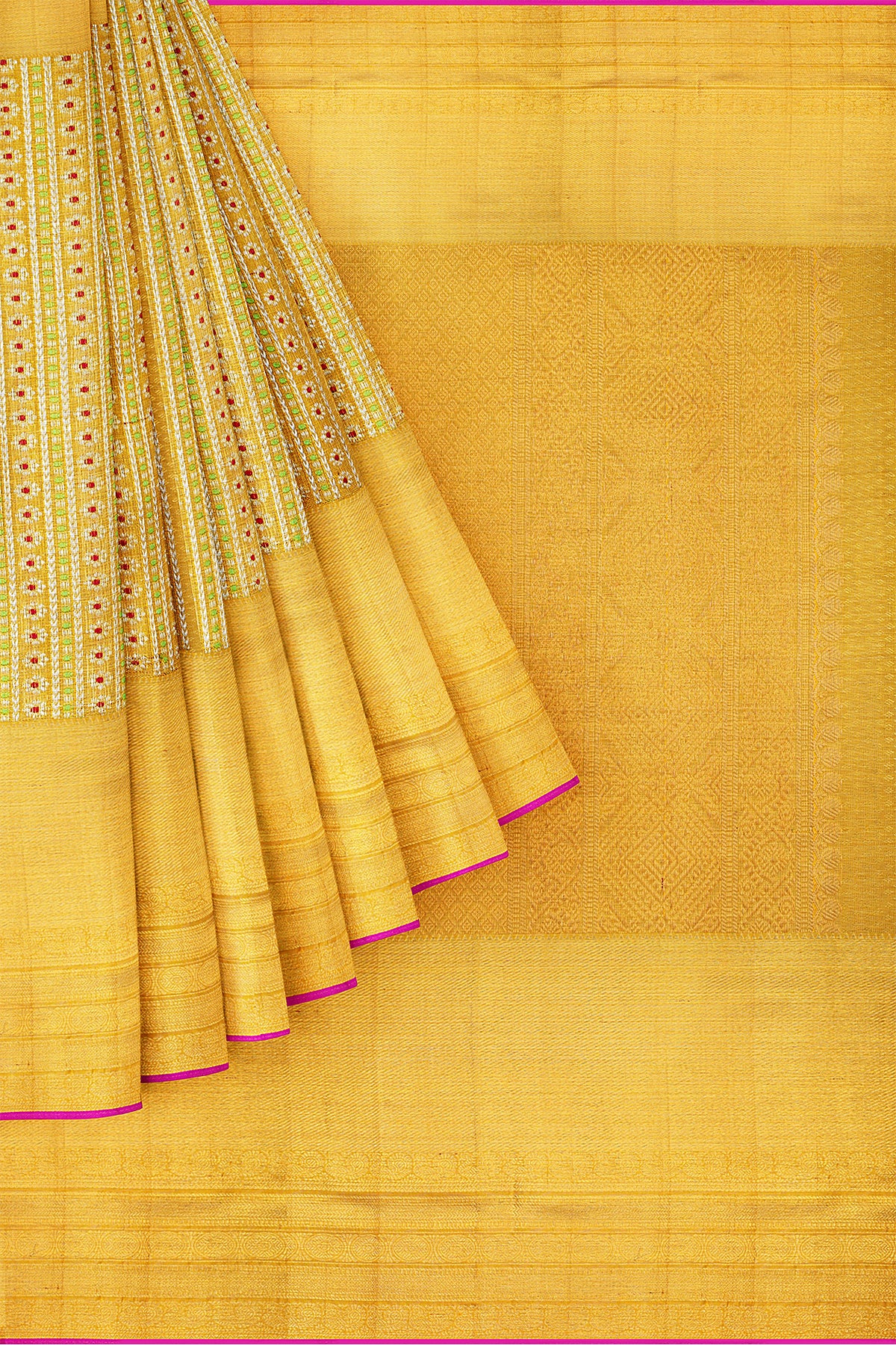 Traditional Design Golden Tissue Kanchipuram Silk Saree