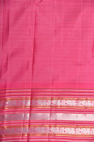Traditional Korvai Annam Border With Silver Zari Multicolor Checks Kanchipuram Silk Saree
