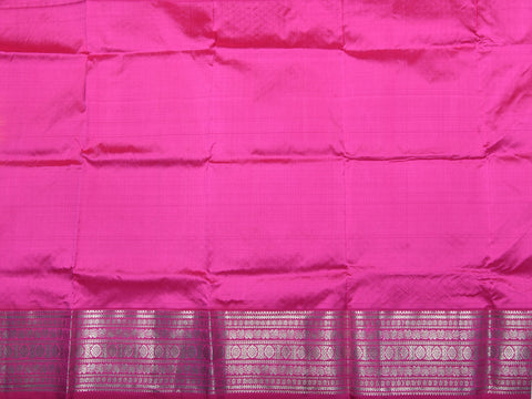 Traditional Korvai Border In Jacquard Yellow Kanchipuram Silk Unstitched Pavadai Sattai Material