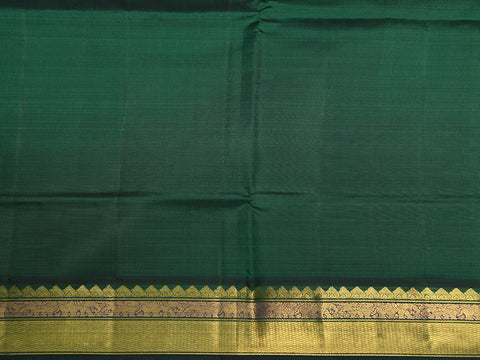 Traditional Korvai Border With Zari Buttas Mango Yellow Kanchipuram Silk Unstitched Pavadai Sattai Material