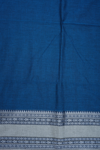 Traditional Threadwork Border Capri Blue Bengal Cotton Saree