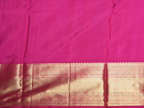 Traditional Zari Big Border With Butti Stripes Sky Blue Kanchipuram Silk Unstitched Pavadai Sattai Material
