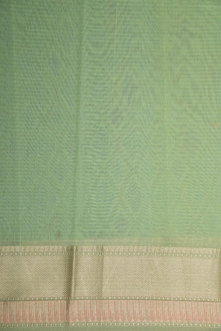 Traditional Zari Big Border With Geometric Pattern Pistachio Green Kota Cotton Saree