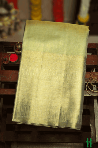 Traditional Zari Border Green Tissue Kanchipuram Silk Saree