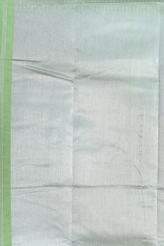 Traditional Zari Border In Plain Soft Green Kora Silk Cotton Saree
