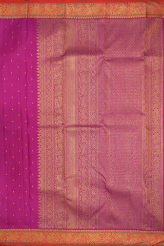 Traditional Zari Border Magenta Kanchipuram Silk Saree