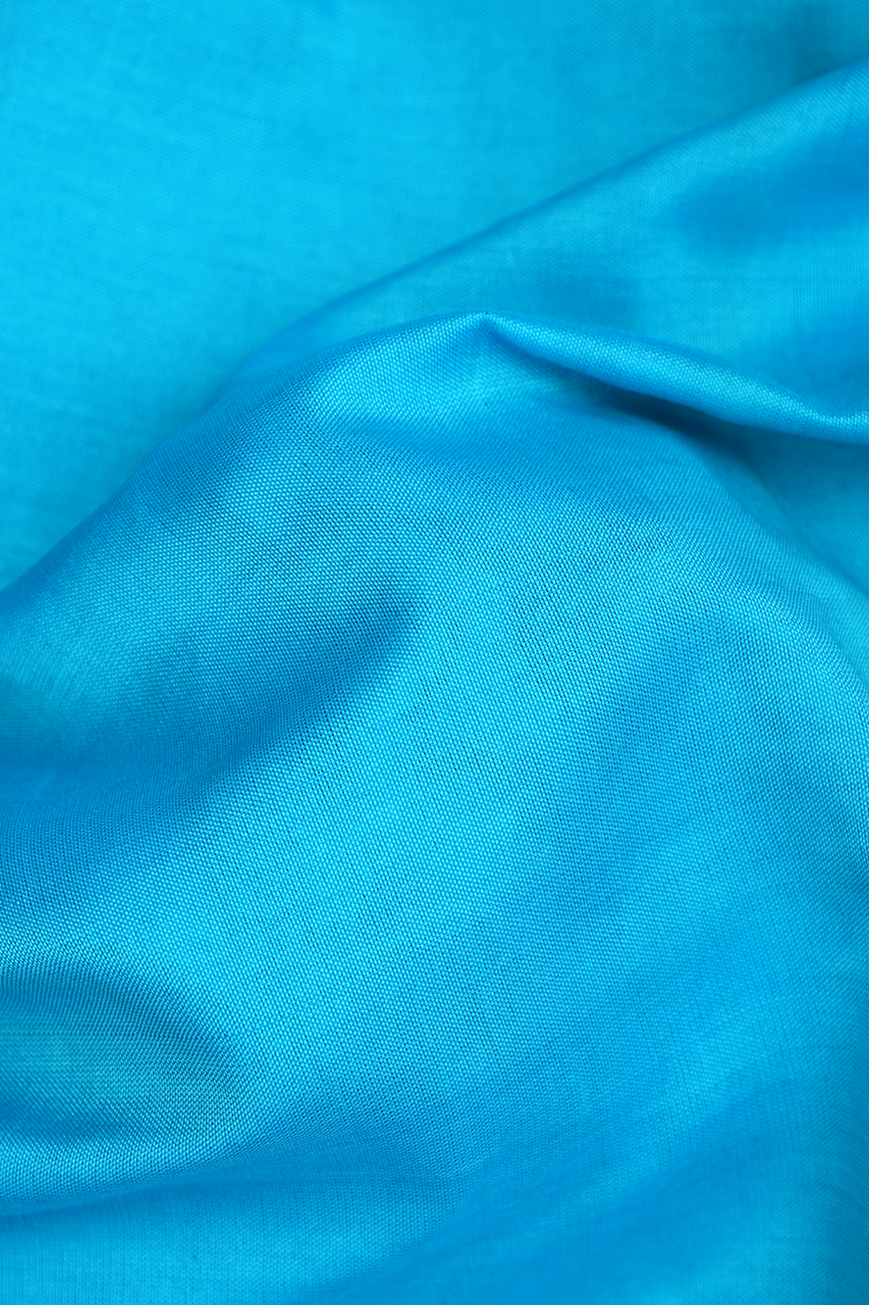 Traditional Zari Border Plain Light Blue Poly Cotton Saree
