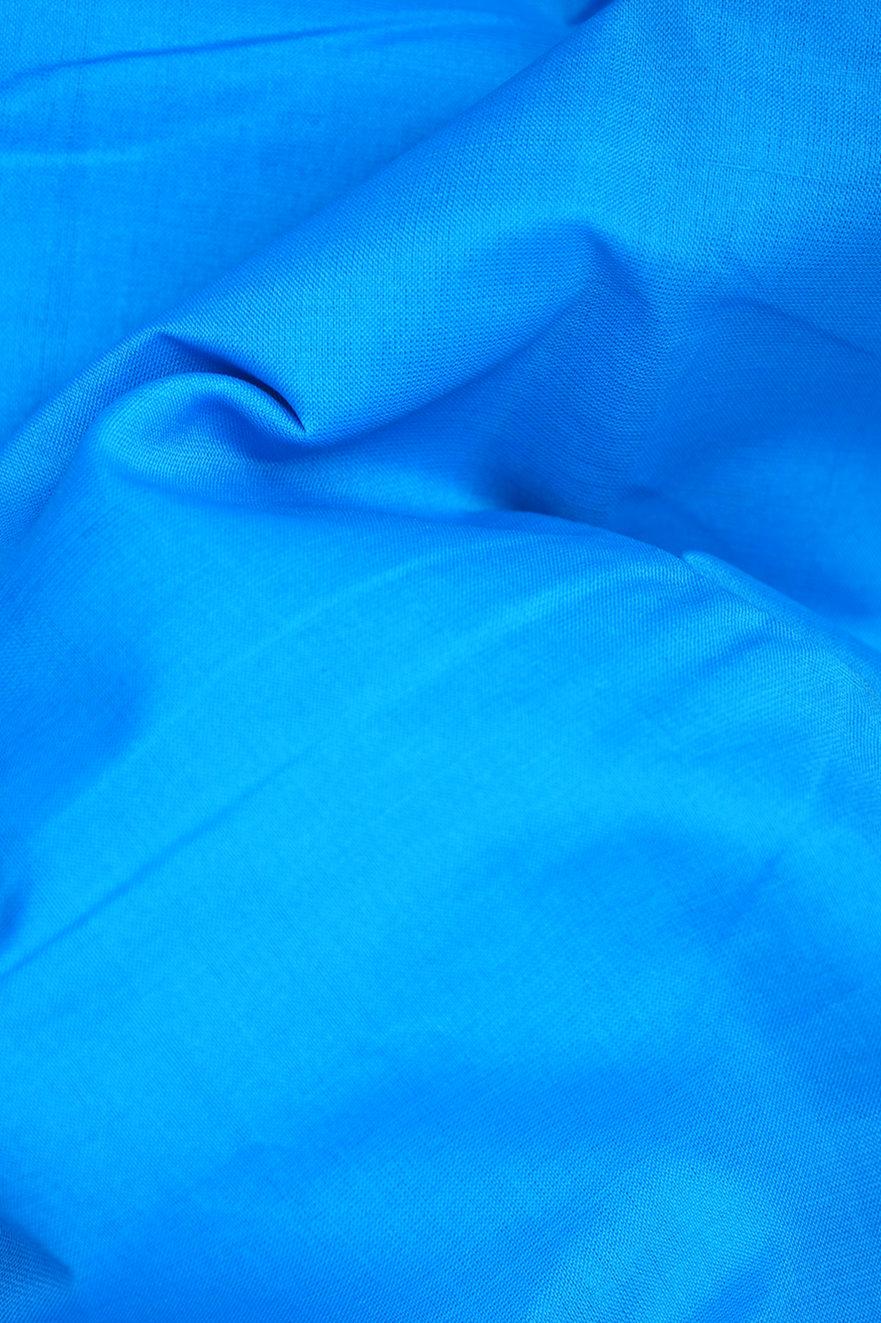 Traditional Zari Border Plain Sky Blue Poly Cotton Saree