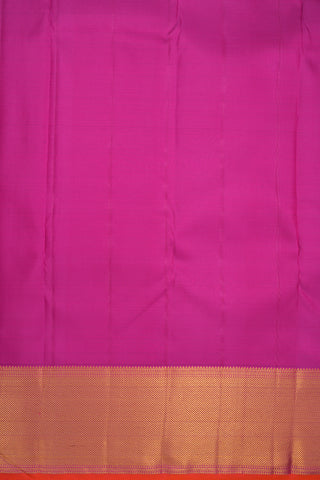 Traditional Zari Border Purple Pink Kanchipuram Silk Saree