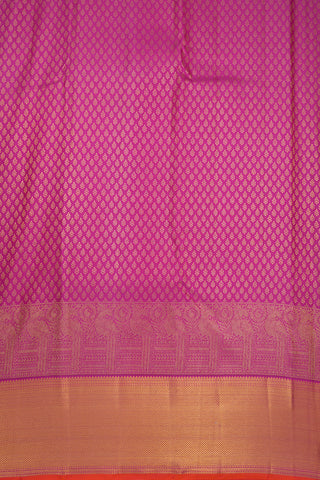 Traditional Zari Border Purple Pink Kanchipuram Silk Saree