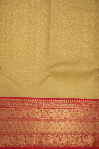 Traditional Zari Border Tan Brown Kanchipuram Silk Saree