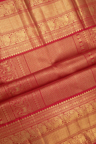 Traditional Zari Border Tan Brown Kanchipuram Silk Saree