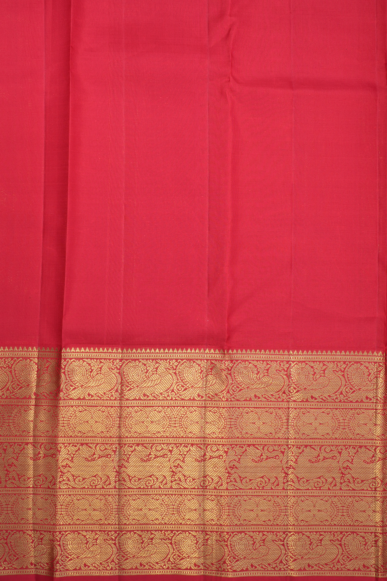 Traditional Zari Motifs Chilli Red Kanchipuram Silk Saree