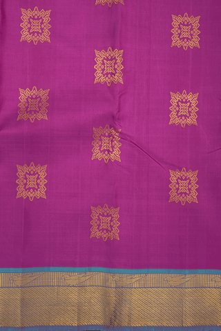 Traditional Zari Motifs Deep Magenta Kanchipuram Silk Saree