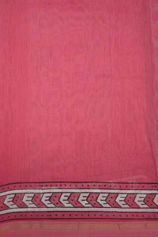 Tree Design Pastel Red Chanderi Cotton Saree