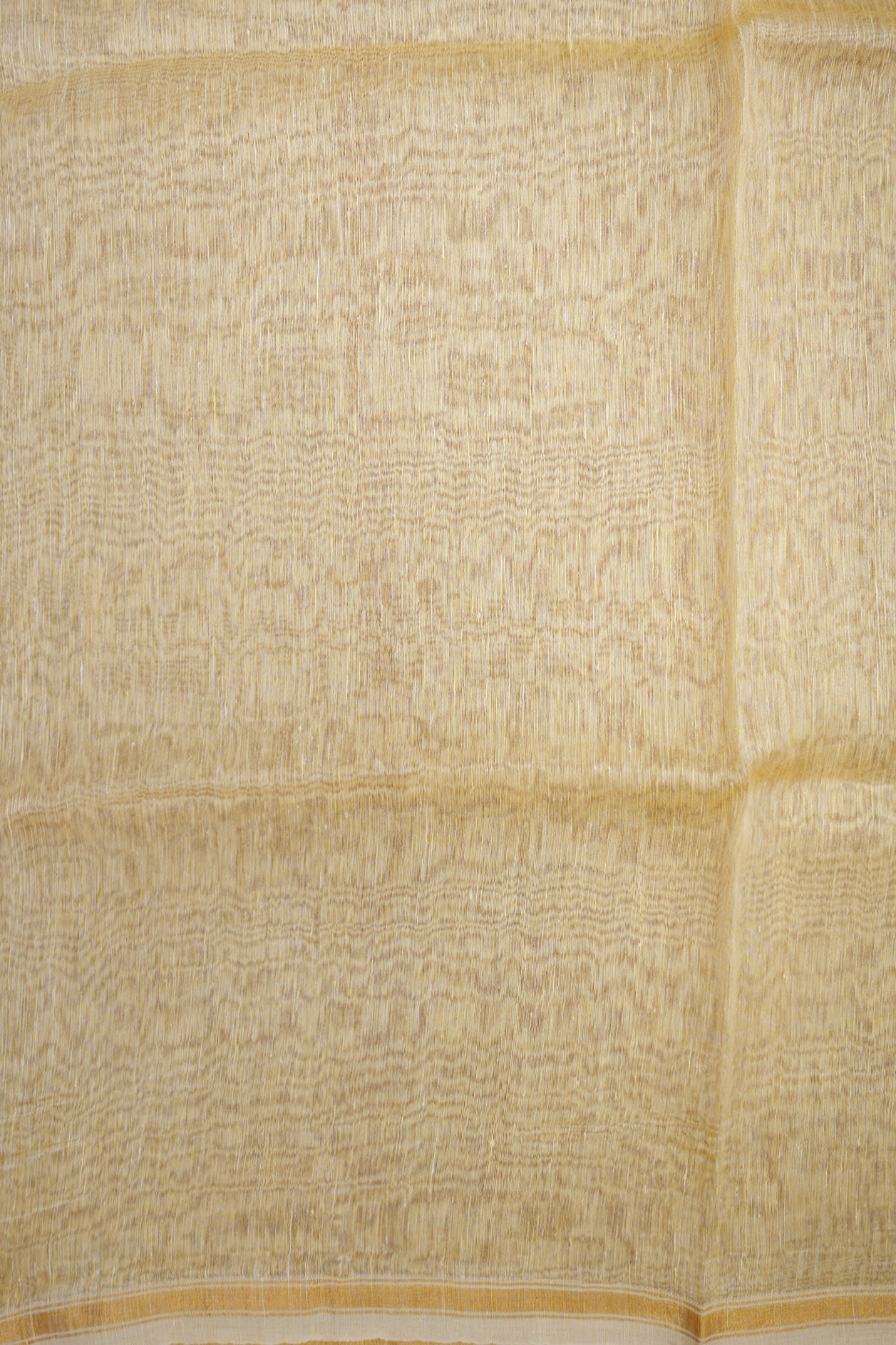 Tree Threadwork Design Pastel Yellow Linen Saree