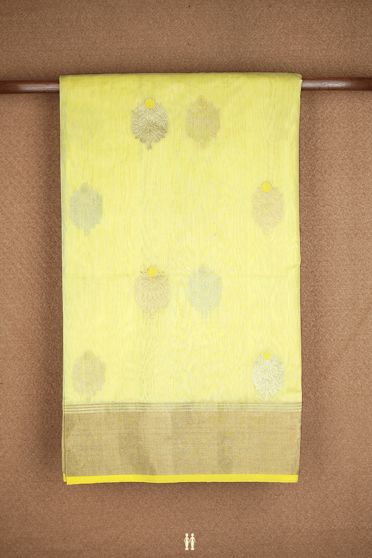 Tree Zari Motifs Light Yellow Maheswari Silk Cotton Saree