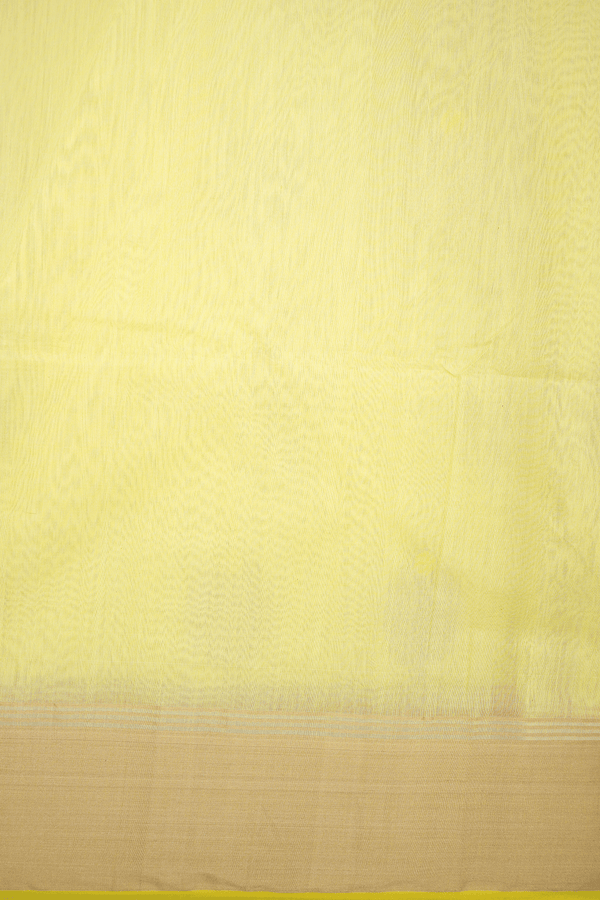 Tree Zari Motifs Light Yellow Maheswari Silk Cotton Saree