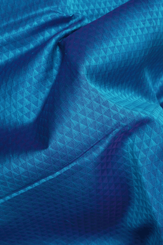 Triangle Design Cerulean Blue Traditional Silk Cotton Saree