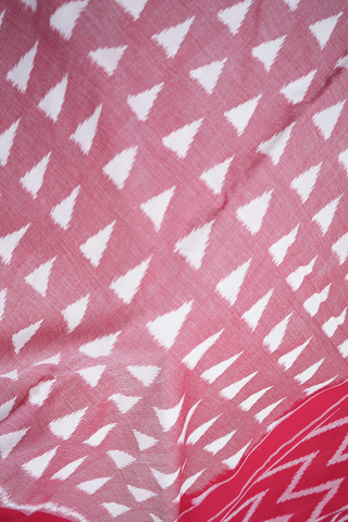 Triangle Ikat Design Dusty Red Pochampally Cotton Saree