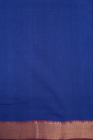 Twill Weave Border Berry Blue Mangalagiri Cotton Saree