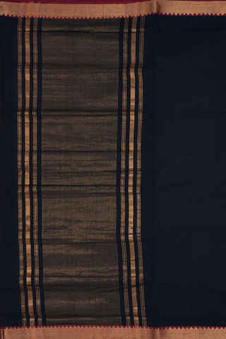 Twill Weave Border Black Mangalagiri Cotton Saree