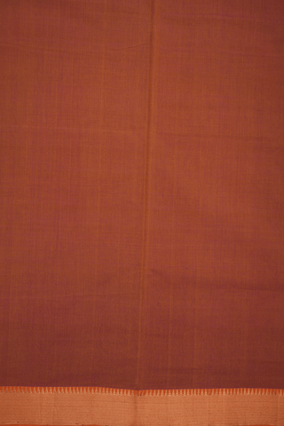 Twill Weave Border Burnt Orange Mangalagiri Cotton Saree