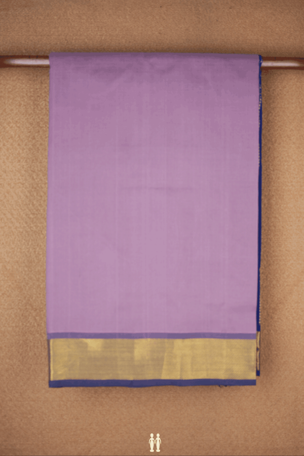 Twill Weave Border Plain Dusty Purple Silk Cotton Saree