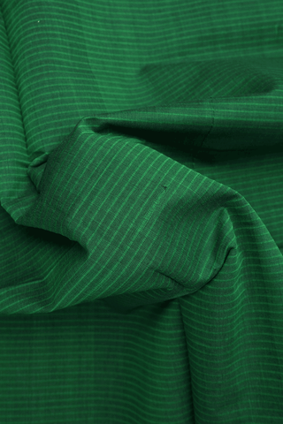 Twill Weave Border Emerald Green Mangalagiri Cotton Saree