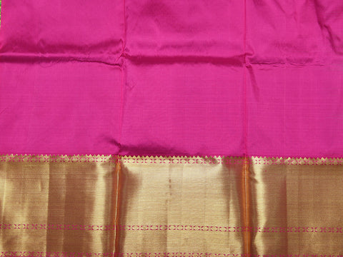 Twill Weave Border In Brocade Fern Green Kanchipuram Silk Unstitched Pavadai Sattai Material
