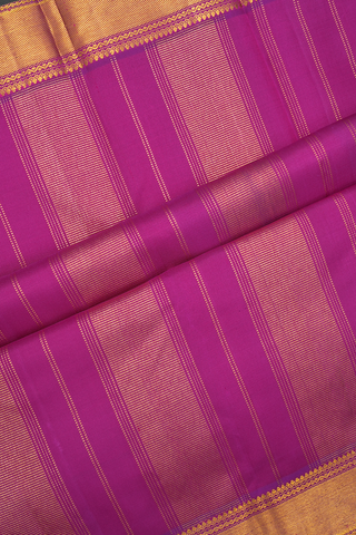 Twill Weave Border Plain Hot Pink Kanchipuram Silk Saree
