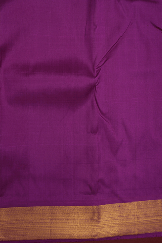 Twill Weave Border Plain Purple Rose Kanchipuram Silk Saree