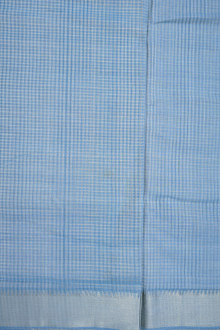 Twill Weave Border Powder Blue Mangalagiri Cotton Saree