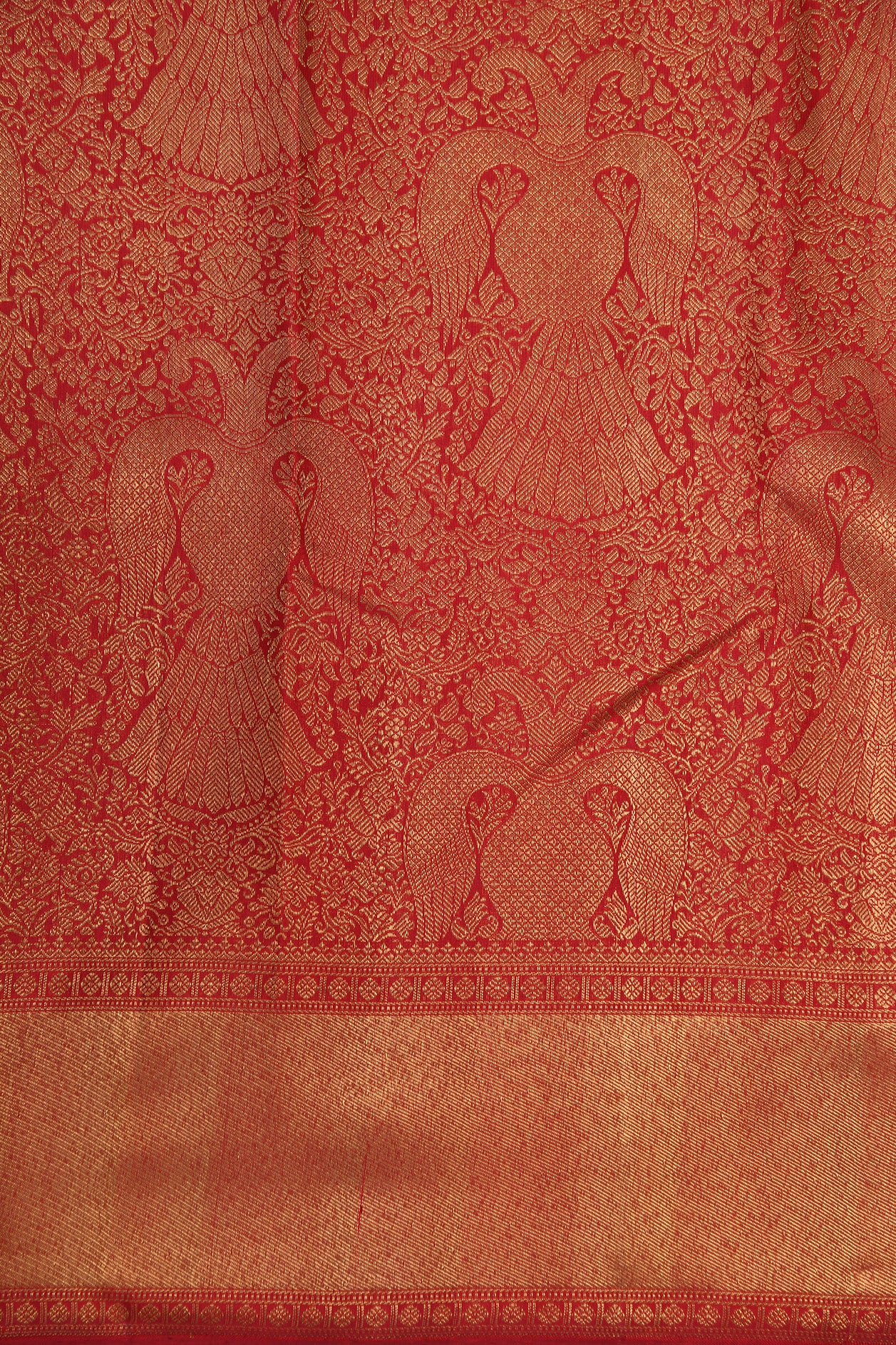 Twill Weave Border With Iruthalai Pakshi Design Maroon Kanchipuram Silk Saree