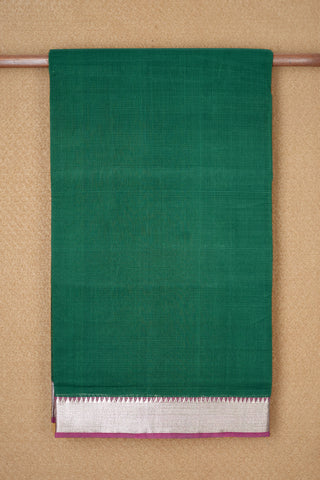 Twill Weave Pattern Forest Green Mangalagiri Cotton Saree