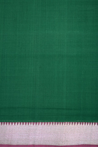 Twill Weave Pattern Forest Green Mangalagiri Cotton Saree