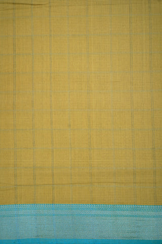 Twill Weave Pattern Pear Green Mangalagiri Cotton Saree