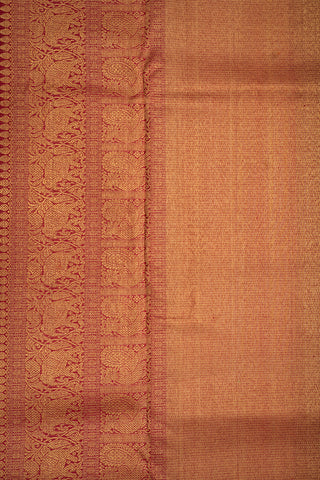 Twill Weave Pattern Zari Border Scarlet Red Nine Yards Silk Saree
