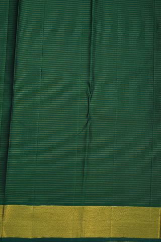 Zari Checked Emerald Green Kanchipuram Silk Saree