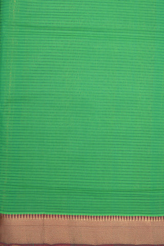 Twill Weave Zari Border Green Mangalagiri Cotton Saree