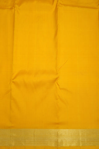 Twill Weave Zari Border Honey Yellow Kanchipuram Silk Saree