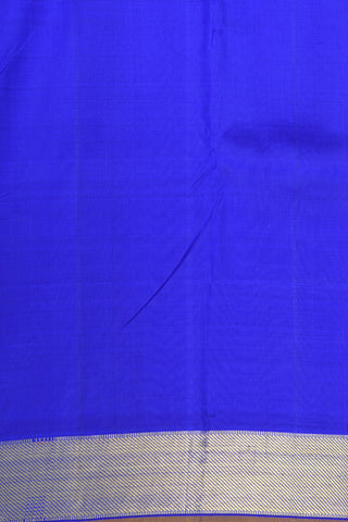 Twill Weave Zari Border In Plain Cobalt Blue Kanchipuram Silk Saree