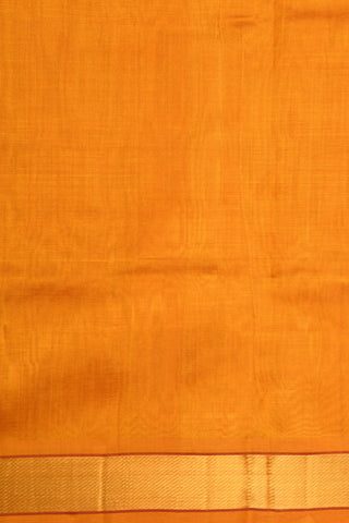 Twill Weave Zari Border In Plain Marigold Yellow Silk Cotton Saree
