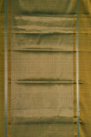 Twill Weave Zari Border In Plain Mehandi Green Mangalagiri Silk Saree