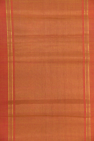 Twill Weave Zari Border In Plain Peach Pink Mangalagiri Cotton Saree