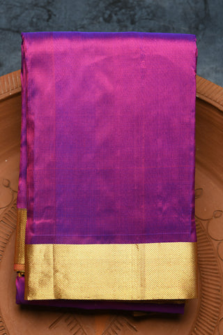 Twill Weave Zari Border In Plain Purple Kanchipuram Silk Saree