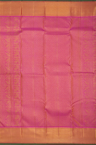 Twill Weave Zari Border Magenta Kanchipuram Silk Saree