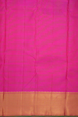 Twill Weave Zari Border Magenta Kanchipuram Silk Saree