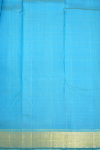 Twill Weave Zari Border Plain Light Sky Blue Kanchipuram Silk Saree