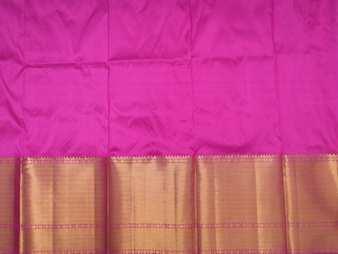 Twill Weave Zari Border With Allover Floral Design Royal Yellow Pavadai Sattai Material